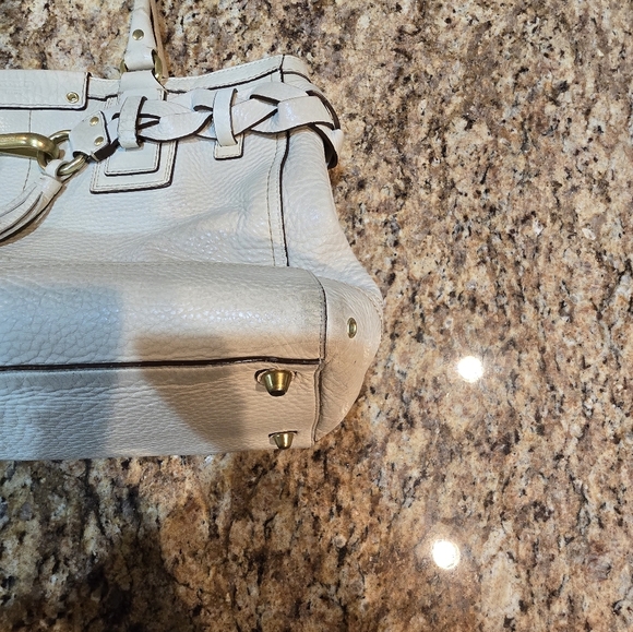 Coach Hampton Off White Leather Carryall Satchel Purse Handbag 10529 - Picture 14 of 16